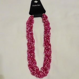 NWT Charles Klein Fuchsia/Pink Seed Bead Necklace